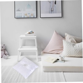 SHOWERORO Ceremony: 20x20cm Satin Ring Pillow Double Heart Buckle Wedding Ring Bearer Pillow