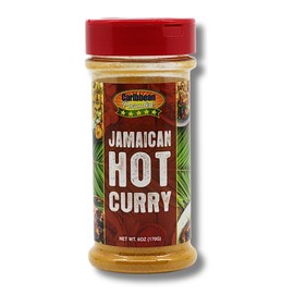 Caribbean Paradise Hot Jamaican Curry Powder, Spicy Curry Powder Seasoning for Curry Chicken, Meat, Seafood, Vegetables, Rice, Stews, 6 oz