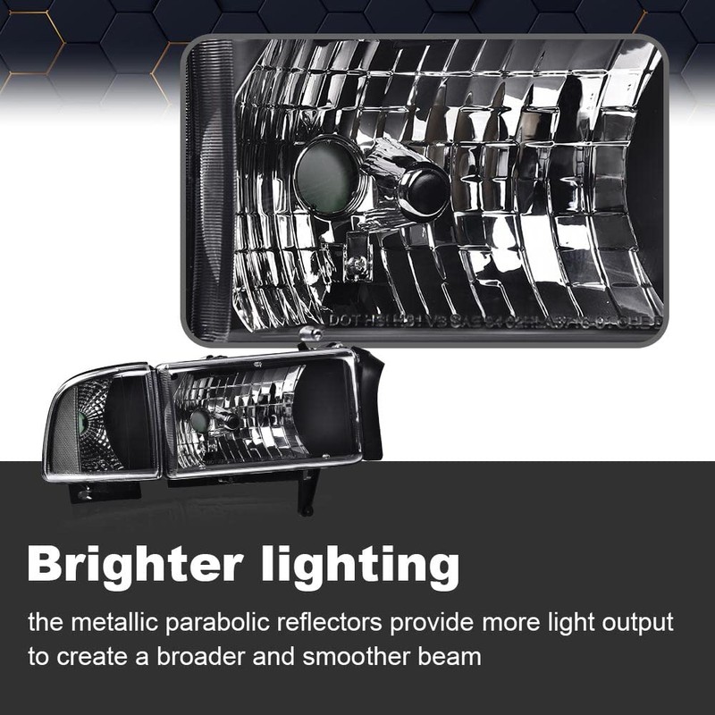 PIT66 LED Headlights,Compatible with 1994-2002 Dodge Ram 1500 2500 3500