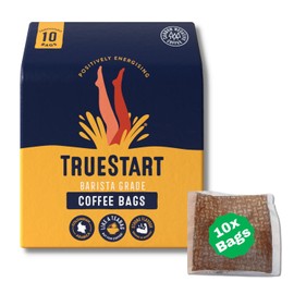 TrueStart Barista Coffee Bags, Energising Colombian Arabica, Quick Brew, Biodegradable Bags - 10 Bags (Pack of 1, Total of 10 Coffee Bags)