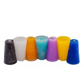 CEB Veladoras Repuesto #3 12 Pzas Colores 100% Parafina Pura