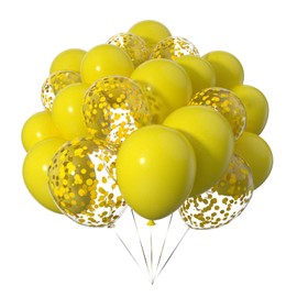 Ainmto Pack of 50 12 Inch Balloons Yellow Helium and Balloons Confetti Yellow for Birthday, Weddings