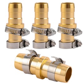 Sanpaint 4 Pack Garden Hose Connector Repair Mender Kit with Stainless Clamp,Fits 3/4"-5/8" Water Hose Repair Fitting
