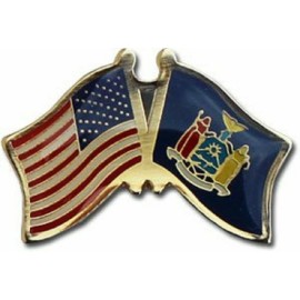 RFCO USA American New York State Friendship Flag Bike Motorcycle Hat Cap lapel Pin