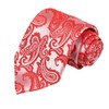 KissTies Mens Tie Set Coral Red Paisley Necktie + Pocket