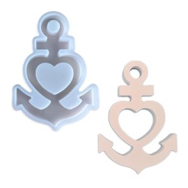 Duawenki Love Boat Anchor Shape Car Freshie Silicone Mold for Making Soap Aroma Beads Car Freshie, Pendant, Candle