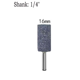Inovsolid 6 Pcs 16 mm Cylinder Shape Grinding Stones 1/4 Inch Shank Aluminum Oxide Mounted Grinding Bits for Drill, Rotary Tools