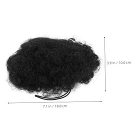 WOONEKY African Drawstring Ponytail Human Hair Extension Clip Curly Ponytail Buns for Women