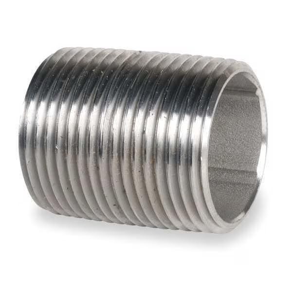 1-1/4" MNPT Close TBE Stainless Steel Pipe Nipple Sch 40