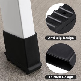 4pcs Ladder Feet Rubber Pads Non-Slip Rubber Ladder Feet Replacement Accessories, Black (Random Texture)