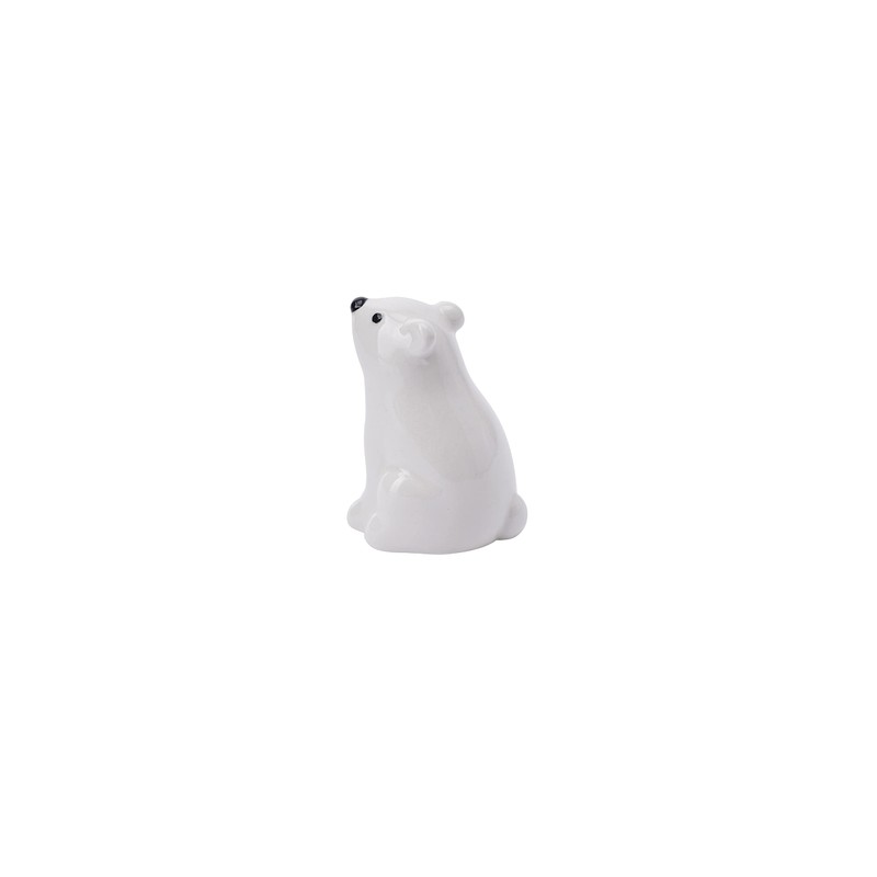 CGB Giftware | Ceramic Bear Charm | White | Lucky