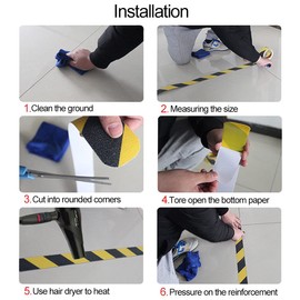 Anti-Slip Hazard Tape, High Traction Grip Tape, Safety Track Tape for Stairs Steps Deck Indoor & Outdoor (50mm*5m, Yellow)