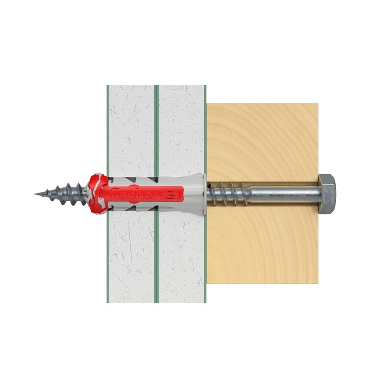 Fischer 537639 Dowel DUOPOWER, Grey/Red, 5 X 25 mm, Pack