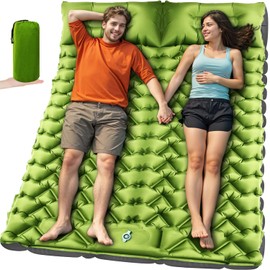 Oramoose Camping Sleeping Pad, 4in Thick Ultralight Inflatable Camping Mat with Pillow, Built-in Foot Pump Sleeping Mat, Wide Compact Camping Pad for Travel Tent Hiking Backpacking Trip Car Camp Gear