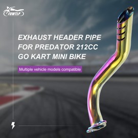 FUWTLP Exhaust Header Pipe Kit For Predator 212cc 224cc 196cc For Coleman CT200u CT200u-ex BT200X KT196 6.5hp Baja Warrior MB200 GX160 GX200 Clone Engine Go Kart Mini Bike Colorful