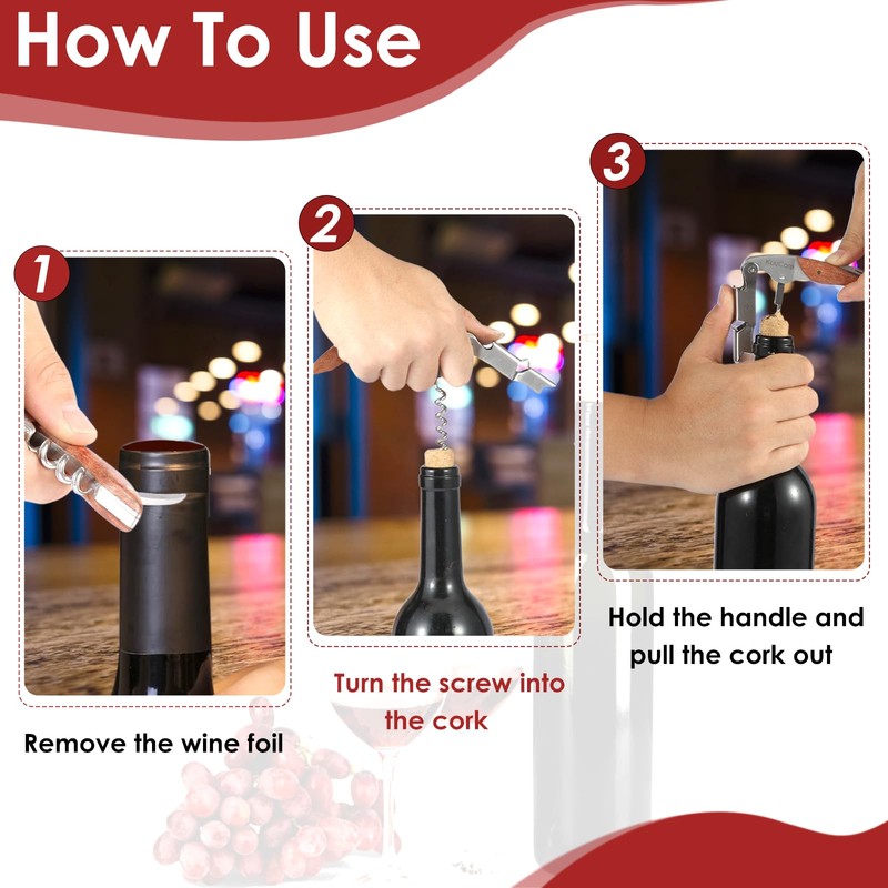 2-Pack Wine Opener Waiter Corkscrew, Premium 420 Stainless Steel Wine