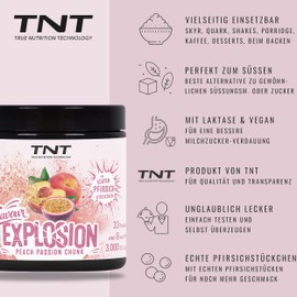 TNT Flavour Explosion Powder (Peach Passion Chunk / 100 g) • Under 10 kcal per serving • Save calories • Ideal for yogurt, quark, protein shakes, etc.