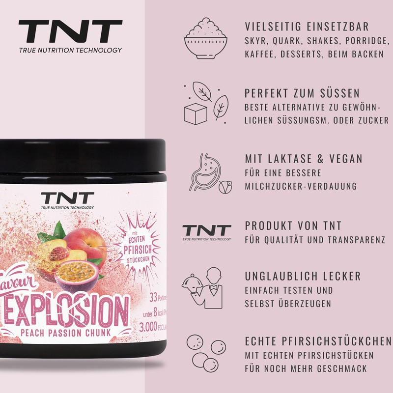 TNT Flavour Explosion Powder (Peach Passion Chunk / 100 g)