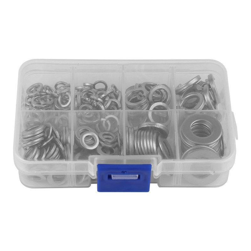 200PCS Stainless Steel Lock Flat Washer,FS010113 Spring Washer Assortment,M5 M6