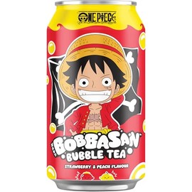 BOBBASAN Bubble Tea, One Piece, Strawberry and Peach Flavor, Luffy - 1 x 320 ml