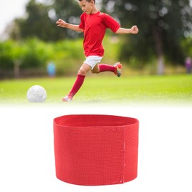 ZAWELIYO Junior Captain's Armband, Captain Bracelet, Soccer Player Armbands, Loop Design, Elastic Band, Suitable for Soccer, Sports Team Match (Red)