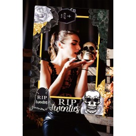 JeVenis Rip to My 20s Party Photo Booth Props Rip Twenties Party Supplies Gothic Birthday Photo Booth Props Death to My 20s Party Supplies Funeral for My Youth 30th Birthday Decoration