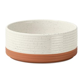 Havniva Ceramic 7.3inch Dog Bowl for Medium Breed Dogs, Anti-Slip and Weighted Pet Food and Water Dishes(Single Bowl, Vanilla White)