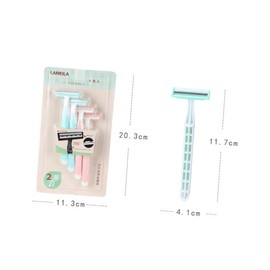 Vaguelly 4pcs Women Body Hair Shaver with Non Slip Handle Double Blade Razor for Armpits and Legs Protective Cushion Design for Smooth Safe Hair Removal Green Pink
