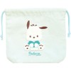 Tees Factory Sanrio Pochacco Characters Sagara Embroidered Drawstring Pouch H6.9