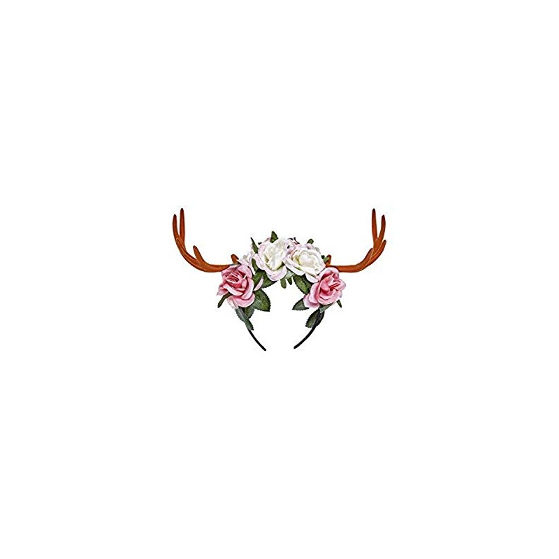 Widmann Srl Deer Horns with Flowers for Adults Accessories, Multicoloured,