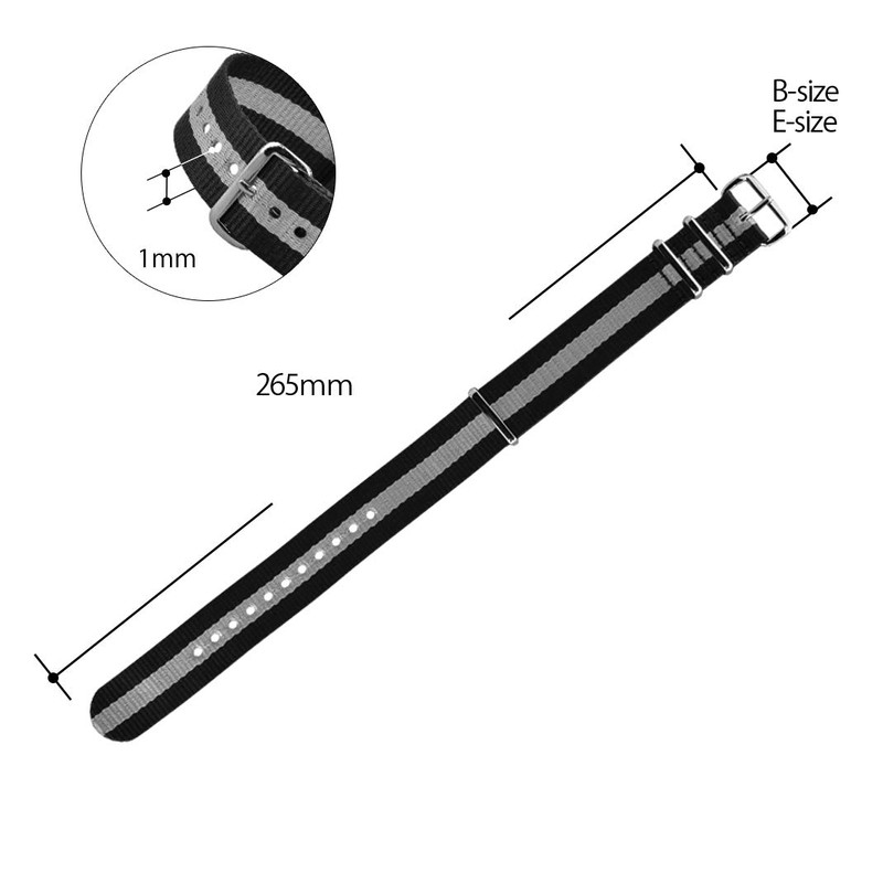 CASSIS[カシス] ナイロン 時計ベルト TYPE NATO タイプナトー 18mm ブラウンxベージュ 交換用工具付き #141.601T333018