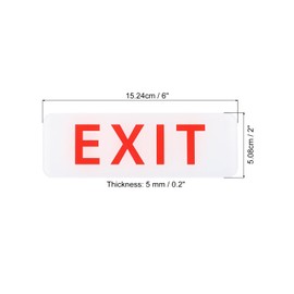 PATIKIL Self Adhesive Exit Sign, 2 Pack Acrylic 6"x2" Waterproof Door Sticker Label Wall Mounting Sign for Office Business Hotel, White
