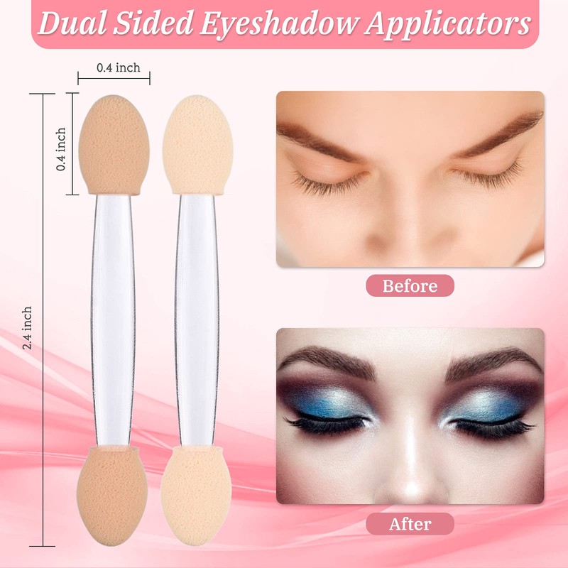 Eyeshadow Applicators,MORGLES 50pcs Disposable Eyeshadow Sponge Applicators Eye Shadow Applicator