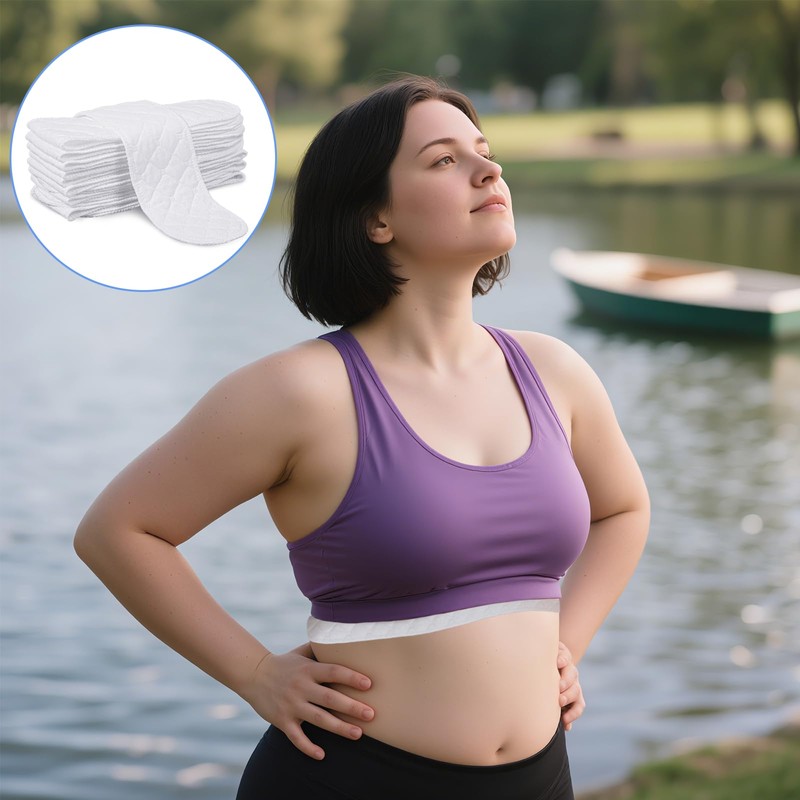 BOHUZ Pack of 12 Cotton Bra Inserts, Bra Inserts Sweating