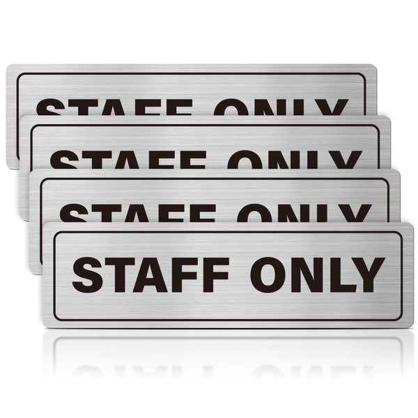 4 Pack Staff Only Sign - Employees Only Sign, Business