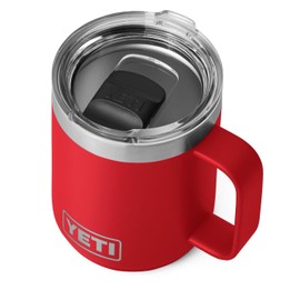 YETI YETI Rambler Mug, Vacuum Insulated Stainless Steel Stackable Mug with Magslider Lid, Rescue Red, 10 oz (296 ml)