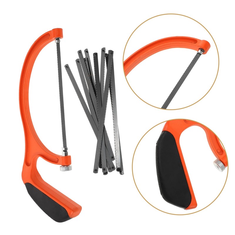 SHINEOFI 1 Set Mini Hacksaw with Replacement Blades Ergonomic Handle