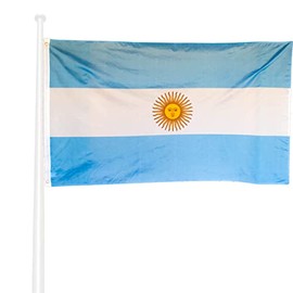 KliKil 5ft x 3ft (150cm x 90cm) Argentine Flag Polyester UV Resistant and Waterproof Easy to Install with 2 Metal Eyelets Ideal for Celebrations, Decorations and Events