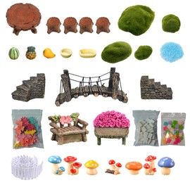 Kai Dream 118 Pcs Fairy Garden Accessories, Fairy Garden Kit, Indoor/Outdoor or Dollhouse Decoration Plant House or Patio Micro Landscapes Décor, Gift Box Included