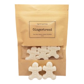 Gingerbread Shaped Soy Wax Melts 3.2oz HIGHLY SCENTED | Christmas Wax Melts | Food Scented Melts | Birthday Gift | 8 Individual Gingerbread Shaped Melts (Peanut Butter Cookie)