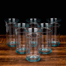 XGATML 19-Ounce Acrylic Premium Quality Plastic hammer Tumblers,plastic stemless drinking glasses,Set of 6 Light green, Dishwasher safe (Light green, 19-ounce)