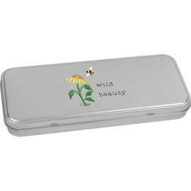 Azeeda 'Daisy And Honeybee' Metal Hinged Stationery Tin/Storage Box (TT00279442)