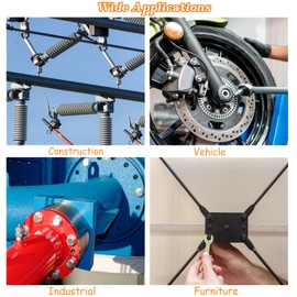 820pcs Metric Flange Bolt Assortment, Bolts and Nuts Kit, M6x1.0, M8x1.25, M10x1.5, M12x1.75(16mm to 50mm) Bolts and Nuts Assortment, Flange Hex Bolts and Nuts Washers Kit, Yellow Zinc, 16 Sizes