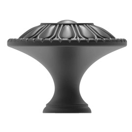 trust4care 4-Pack Euro-Style Matt Black Kitchen Cabinet Knobs, 1.25" Round Zinc Drawer Knobs with Victorian Floral Pattern, Farmhouse & Vintage Dresser Furniture Handle Hardware
