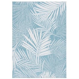 SAFAVIEH Beach House Collection Area Rug - 6'7" Square, Aqua & Ivory, Indoor/Outdoor, Waterproof & Easy Cleaning, Ideal for Patio, Backyard, Mudroom (BHS264J-7SQ)