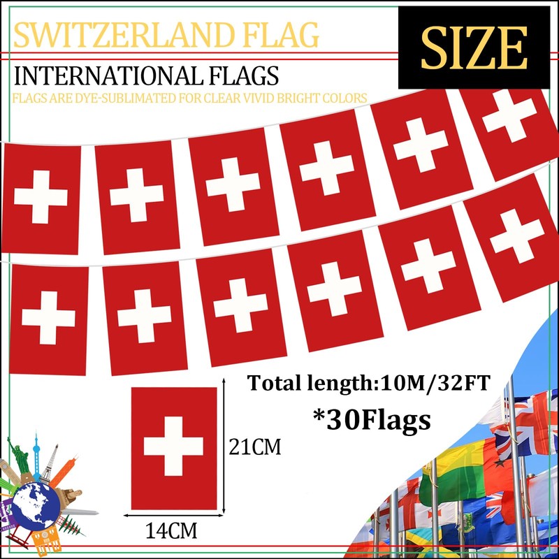 Länder Flaggen (Saitenfahnen 10m:Switzerland)