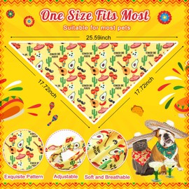 Bulyoou 72 Pcs Mexican Dog Bandanas Bulk Adjustable Washable Pet Triangle Scarf Soft Kerchief Bib for Summer Holiday Pet Costume Accessories(Mexican)