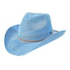 C.C Sparkly Sequin Cowboy Hat with Suede String Trim, Sky