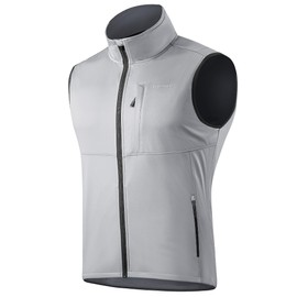 Haimont Men Running Windproof Vest Outerwear Lightweight Sleeveless Jacket for Fishing Hiking Golf Work Travel Light Grey S