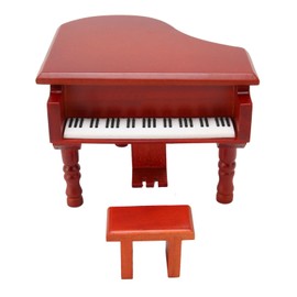 Wooden Music Box Piano Style Decorative Gold Plated Movement Pleasing Melody Clockwork Music Box for Home Car Office